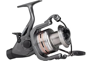 Mitchell MX2 Moulinet de pêche à la Carpe avec Bobine et poignée en métal 3 + 1 roulements à Billes en Acier Inoxydable Gris