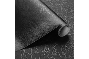 Abyssaly Carta Adesiva per Mobili Nero, Pellicola Adesiva per Mobili Seta, Carta da Parati Adesiva Impermeabile PVC Plastica Decorare Mobili Armadio Cucina Bagno Camera 40X300cm