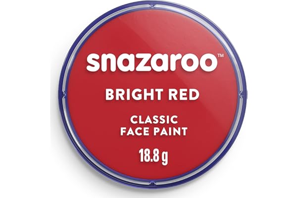 Snazaroo - Peinture Pour Visage et le Corps, Maquillage Pour Visage et Déguisement, Pour Enfants et Adults,Fard 18 ML, Couleur Rouge Vif