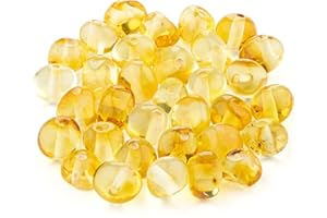 Bernstein Perlen im Barock-Stil - Poliert und Roh 100% Naturliche Baltischen Harz Stein 5–6 mm Lose mit Locher Mehrere Farben – Amber Culture