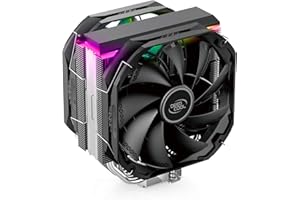 DeepCool AS500PLUS, Dissipatore di Calore per CPU, Raffreddamento ad Aria a 5 Heatpipes, con Due Ventole PWM TF140S Silenziosa, LGA1700 &AM5 Compatibili