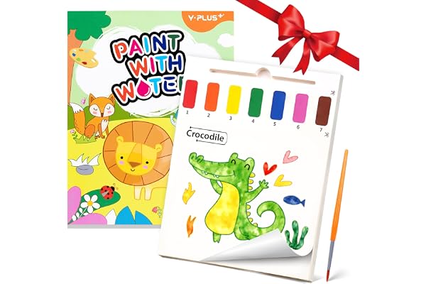 YPLUS Peinture avec Livres d'Eau pour Tout-Petits ,Papier de Peinture Aquarelle Enfants 1-4 Ans , Cadeau Artisanat d'Art avec Pinceau - Animaux