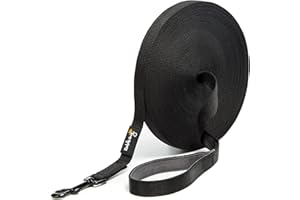 Smycz Rudelkönig dla psów - 5m / 10m / 15m / 20m - Wytrzymała i odporna na warunki atmosferyczne smycz do skutecznego szkolenia psów - z wyściełanym uchwytem