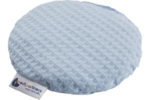 Medi Partners Termofor Pestki wiśni Poduszka rozgrzewająca dla dzieci 180g okrągły 15cm Naturalny Ekologiczny Terapia ciepłem zimnem 100% Bawełna Wafel (Niebieski)