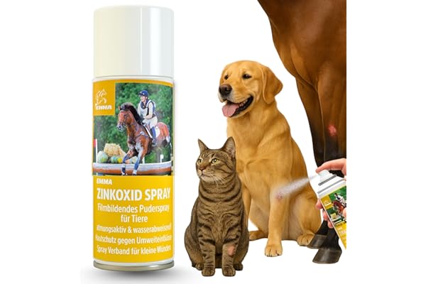 Spray Zinc Animaux 200 ml Spray Oxyde de Zinc Chien Chat Cheval – Spray Cicatrisant Protecteur pour Plaies Blessures Écorchures – Film Protecteur Hydrofuge Respirant Soin Peau Pattes Sensibles Animaux