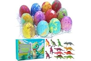 BEAOTINWIN 12 Pack Bath Bombs for Kids with Surprise Toys Inside,Organic Dinosaur Bath Bombs Gift Set,Fun Educational Toys Dino Fizzy Balls w/Rich Bubbles, Kids Bubble Bath Dino Egg for Kids 3 4 5 6 7 8 9 Year