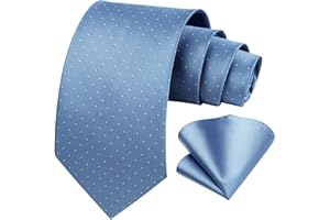 HISDERN Corbatas de Hombre Modernas Conjunto Corbata y Pañuelo Lunares Corbatas Elegante Boda