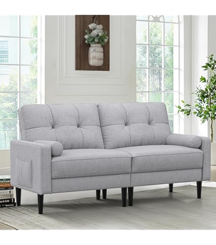 GRAVFORCE 2-Sitzer Sofa Mit USB - Moderne Couch In Hellgrau Für Wohnzimmer & Büro