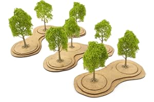 WWS WAR WORLD SCENICS War World Gaming Bases de Madera MDF para Árboles Mezcla - Pack de 3 - DM Peana Tablero Wargame Juego Guerra Diorama Escenario Paisaje Miniatura Modelismo Maqueta Terreno Envío Seguimiento