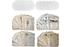 MAYPLOUS 4 paquets de papier à motifs vintage, papier de scrapbooking, papier décoratif, papier de découpage, simple face, 100 motifs pour la fabrication de cartes, collage artisanal, emballage cadeau (Magic)
