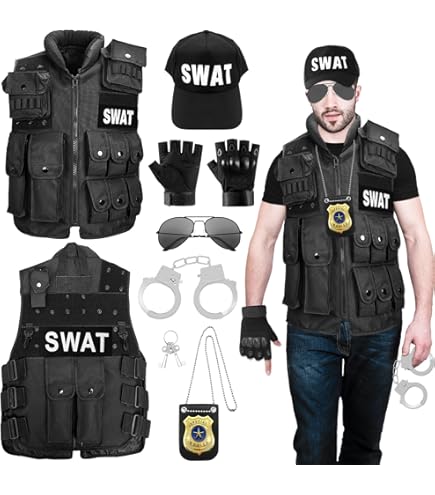 W WIDMANN MILANO Party Fashion - Kinderkostuum S.W.A.T, agent, veiligheidsdienst, SWAT, geheimagent, carnavalskostuums