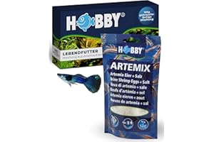 HOBBY Aquaristik Artemix I 195 g I Artemia Eier + Salz I Lebendfutter für Aquarienfische I Fertigmischung zur Zucht von Artemia-Nauplien I Frische Artemia für gesunde Ernährung I sofort einsatzbereit