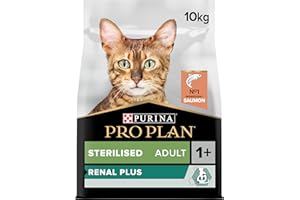 PURINA PRO PLAN | Renal Plus | Chat | Croquettes complètes pour Chat Adulte Stérilisé | Aide au maintien d'une fonction rénale saine et du système urinaire | au Saumon | Sac | 10Kg