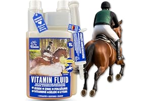 EMMA Vitamine per cavalli + aminoacidi per cavalli - mangime minerale, vitamine del gruppo B I vitamina E I complesso vitaminico b12 selenio zinco, vitamina b1 b6 rafforzare il sistema immunitario 1L30ml