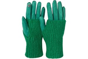 styleBREAKER guanti di stoffa touch screen da donna con polsino staccircaile, guanti dita, invernali 09010022