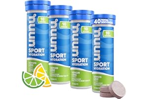 Nuun Active Hydration, Electrolyte Enhanced Drink Tablets, Lemon+Lime (4 Tubes/12 Tabs Per Tube) by Nuun Active Hydration