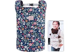 Bebamour Baby Doll Carrier for Kids Baby Doll Accesorries Storage Bag Backpack Stuffed Toys Carrier Doll Baby Carrier, Blue Flower