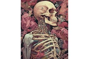 TISHIRON Malowanie według liczb, dla dorosłych, anatomia ludzkiej kości, "zrób to sam", ręcznie malowany obraz olejny, płótno z pędzlami, pigment akrylowy, 40 × 50 cm (bez ramki)