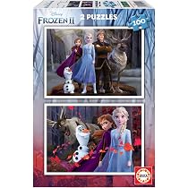 Educa - Puzzle di cartone con 48 pezzi per bambini | Frozen 2. Set di 2 puzzle da 48 pezzi ciascuno, doppio divertimento. Dimensioni: 28 x 20 cm. A partire dai 3 anni (18110