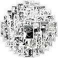 LYunMu Black and White Sticker Anime Poster Sticker Set 100 Pieces Cute Decoration for Car Laptop Skateboard Bicycle Moped Motorcycle Bicycle Computer Suitable for Adults Children