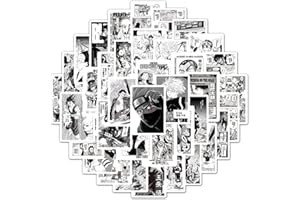 LYUNMU Juego de 100 pegatinas de anime en blanco y negro para coche, portátil, monopatín, bicicleta, ciclomotor, bicicleta, ordenador, adecuado para adultos y niños