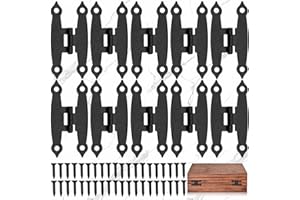 SoundZero 10 Pezzi Cerniera Antica Cerniera A Scatola Di Legno, Cerniera per armadietto H, Hardware per Armadietto con Cerniera H, Cerniere Stile Anticato Colore nero (con Vite 65 * 33mm)