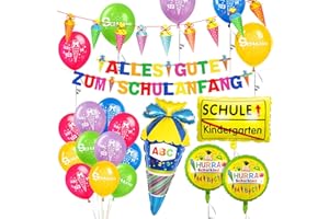 BLUELVES First Day of School Decoration, Happy First Day of School Garland, Sugar Cone Banner, School Child Balloons, Foil Balloon Sugar Bag School Child School for Boys