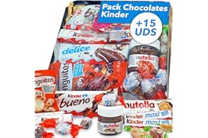 IAMI Super Bandeja Chocolates Kinder - Conguitos. +15 Chocolates. El Regalo Ideal de Día de la Madre, San Valentín, Cumpleaños, Bodas, Bautizos. Pack de Chocolates Kinder - Conguitos
