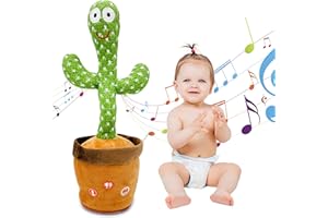 Ava's Toys Controllo del Volume Cactus Danzante - Registratore vocale Giocattoli per bambini - Cactus Peluche Parlando e Cantante - Giocattoli educativi