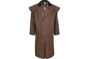 Portmann Stockman Unisex Premium Quality Lined Waxed Cape Long Rain Coat Hand Made in UK