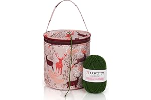 Coopay Petit Sac à Crochet, Sac à Tricoter, Sac fourre-Tout pour Tricot, Sac de Rangement de Fil, Support de Laine pour débutants, pour projets de Crochet Amigurumi, Support de Fil pour contenir Une