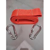 &Ccedil;eki Halatı 3 Ton 5 M (&Ccedil;EKME HALATI) Kumaş 10 MM VİDALI METAL &Ccedil;ENGELLİ Karabinalı, Turuncu KUMAŞ &Ccedil;eki Halatı, 5 Cm genişlik 2