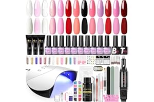 ‎COSCELIA COSCELIA Gel Nägel Selber Set 10pc UV Nagellack Set Mit 36W UV/LED Nagellampe, 3pc Nagelverlängerung Gel und Elektrische Nagelfräser für UV Nageldesign Gelnägel Nagelset Nail Art Geschenke für Frauen