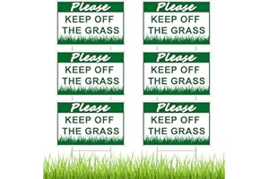 JUEXICA 6 Pcs Please Keep off Grass Sign Plastic Lawn Garden Sign 8 x 12 Inch Double Sided Stay off Grass Sign with 6 Strong H Stakes for Yard Decorations, Dogs, People Stay off Your Lawn, Easy Install