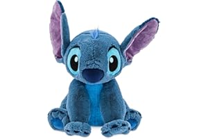 DISNEY STORE Disney Oficjalny duży pluszowy sklep Stitch, Lilo i Stitch, 55 cm, pluszowa postać, mały kosmita z haftowanymi detalami i miękkim wykończeniem w dotyku, Turkusowy