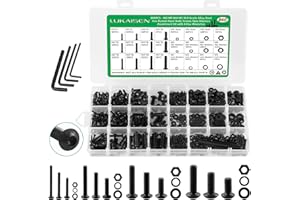 LUKAISEN Vis Boulons et écrous, 860Pièces Vis à Tête Fraisée avec Six Pans Creux-M2 M3 M4 M5 Vis à Six Pans Creux, Jeu de Vis et écrous, Vis Six Pans Creux, Boulons Vis avec écrous Tete Cylindrique Assortiment
