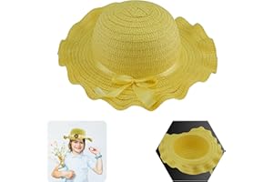 SRVERTEX SRV Hub® Easter Bonnet for Kids with Ribbon Straw Woven Colourful Decorative Easter Hat Ideal to Decorate for School Parade Great Accessory for seasonal celebrations Size-29cm