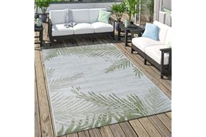 ‎PACO HOME Paco Home Outdoor Teppich Für Terrasse Und Balkon Pastell Palmen Design, Grösse:60x100 cm, Farbe:Grün 2