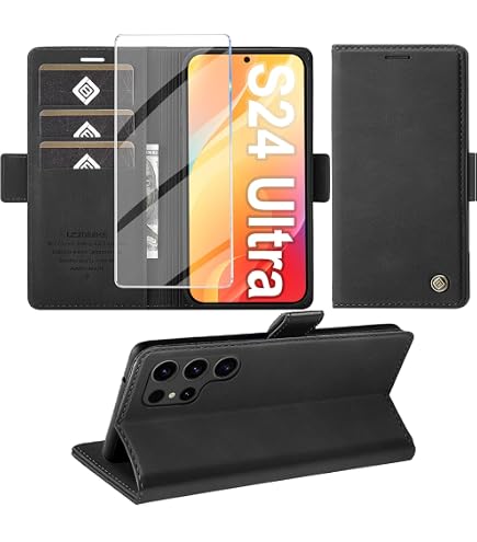 ICatchy Custodia A Portafoglio In Pelle PU Per Oppo A54 5G - Con Chiusura Magnetica, Supporto Integrato E Slot Per Carte, Colore Nero