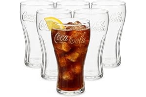 Van Well Coca-Cola Lot de 6 verres à contour calibrés de 0,30 l avec inscription en relief – Passe au lave-vaisselle – Verre classique au design rétro