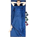 Sacco Lenzuolo Cotone 100% Azarxis | Sacco A Pelo Da Viaggio Per Campeggio, Hotel, Treni | Igienico E Traspirante - Foto 11