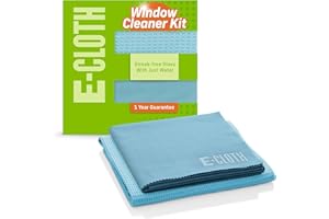 E-Cloth Window Cleaner Kit - Streak-Free Glass Cleaning Cloth, Microfiber Towel Kit for Windows, Car Windscreens, Mirrors - Blue