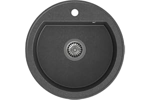 VBChome Fregadero de 51 cm, color negro