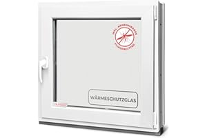 HOMMLER Fenêtre de cave 95 x 110 cm double vitrage – Toutes les tailles Fenêtre en plastique 60 mm Profil DIN droite – L x H : 950 x 1100 mm Parfait pour abri de jardin, fenêtre de garage, cave avec système