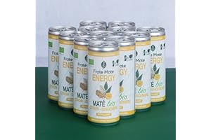 FRATE MATE FRATÉ MATÉ Boisson Énergisante Bio Sport | Energy Drink au Maté Citron Gingembre | Canettes Pétillantes 250ml | 80mg Caféine Naturelle | Faible en Sucre – Sans Taurine ni Arômes Artificiels