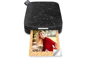 HP Sprocket Imprimante photo portable (Noir) Imprime instantanément des photos autocollantes ZINK 2x3 "à partir de votre appareil iOS et Android