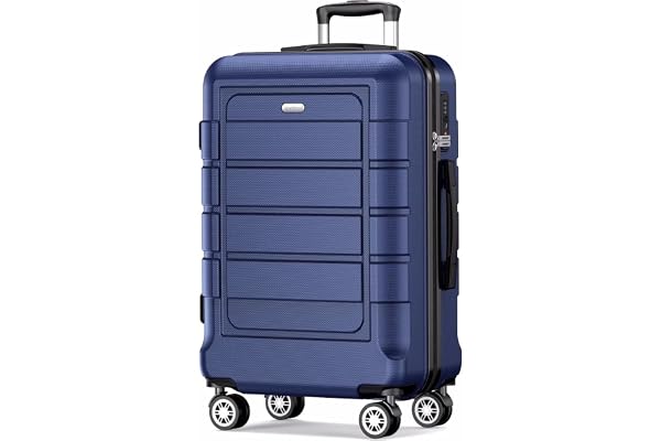SHOWKOO Valise Rigide Extensible PC+ABS Légère Durable Trolley Sets de Bagages Valise Set Cabine avec 4 roulettes Silencieuses à 360° et Serrure TSA