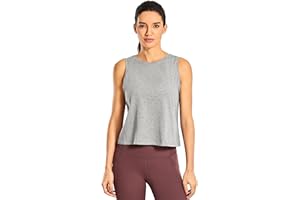 CRZ YOGA Femme Coton Pima Débardeur Ample sans Manches Haut de Yoga Fitness Tank Top