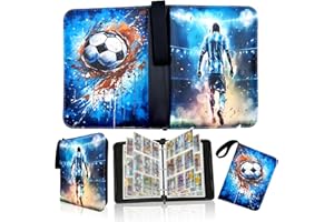 WLXWZ FußballSammelalbum, 60 Seiten, 1080 Karten, großes Fassungsvermögen, FußballKartenalbum, FußballSammelkartenalbum, FußballSammelalbum, wasserdicht, kompatibel mit allen Arten von Fußballkarten