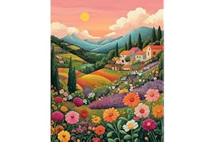 DAERLE Dipingere Con i Numeri Adulti, Montagne colorate, Painting by Numbers Kit, Colorare Con i Numeri Con Pennelli e Colori Acrilici, Decora la casa Regalo, Serie colorata, Senza Cornice 30X40 cm